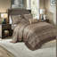 Ensembles de literie en jacquard réversible luxueux pour grand lit, microfibre or brun