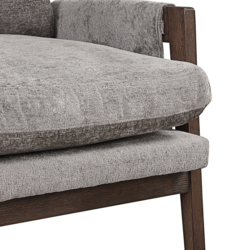 Chaise d'appoint Mid-Century moderne Velda, Gris