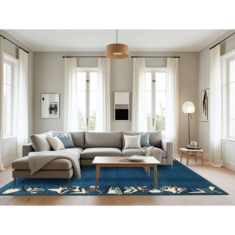 Tapis multicolore à motif abstrait Milahni, Rectangle 8 pi x 12 pi