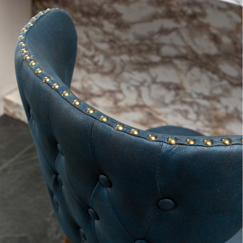 Ensemble de 2 tabourets de comptoir Mid-Century, Bleu