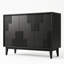 Buffet 44,3 po Mid-Century moderne avec tablettes réglables, noir-2001539895