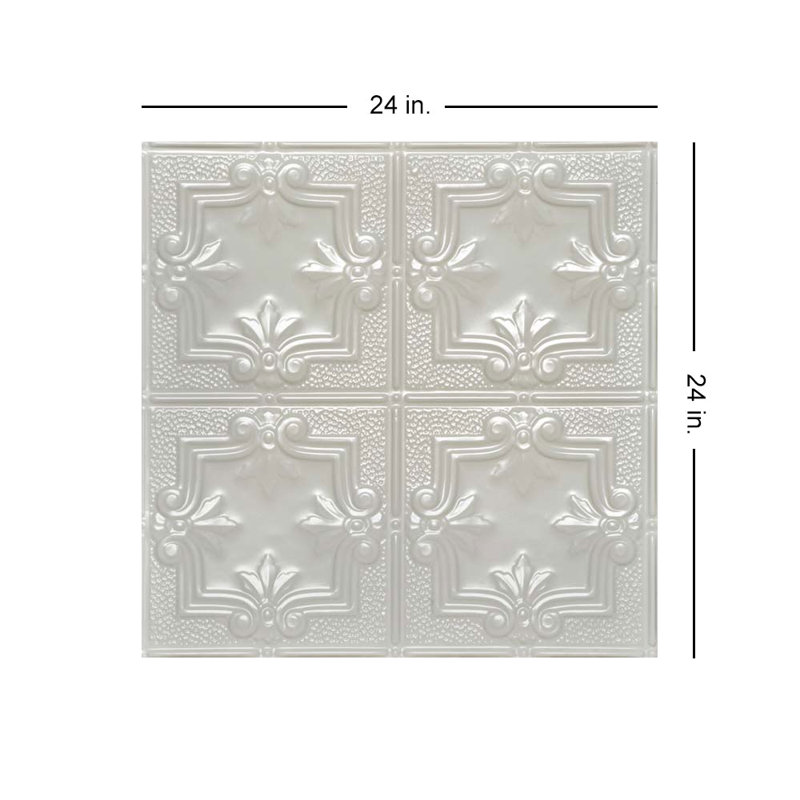 Carreau de plafond en fer-blanc clouté 2 pi x 2 pi Antoinette, Coquille d'œuf