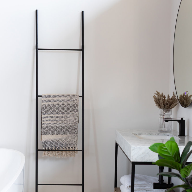 Porte-serviettes et échelle décorative 70 po Dolce, Noir