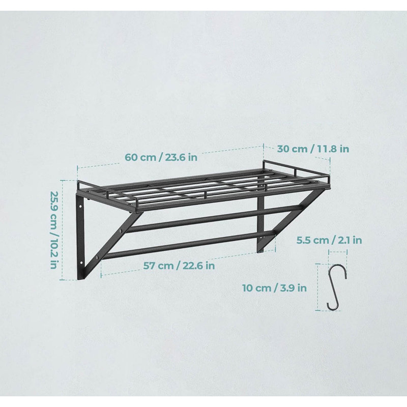 Metal Rectangle Wall Mounted Pot Rack