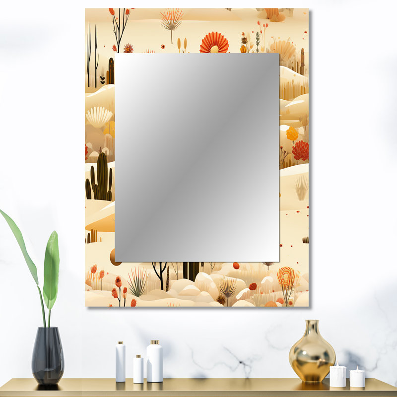 Cardarius Cactus Desert Dreams Boho - Miroir mural floral, 40 po x 30 po