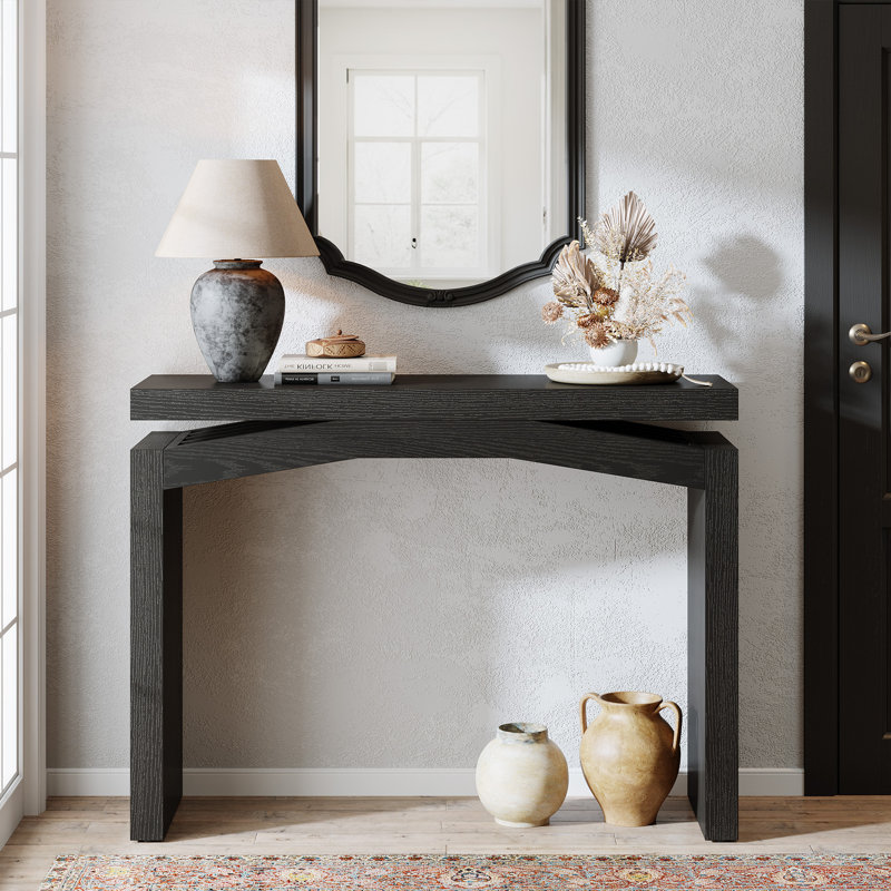 Console de 39,4 po avec plateau de table de 1,97 po d'épaisseur et petite console d'entrée pour le couloir, le vestibule, le salon