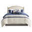 Édredon 7 pièces en faux suède bleu grand - lavable avec édredon, 2 taies décoratives, 3 coussins décoratifs, jupe de lit dans la machine