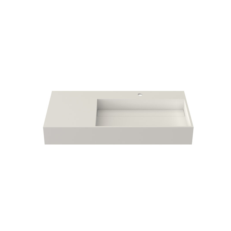 Lavabo de salle de bain rectangulaire en pierre 36 po avec trou pour robinet 36 po