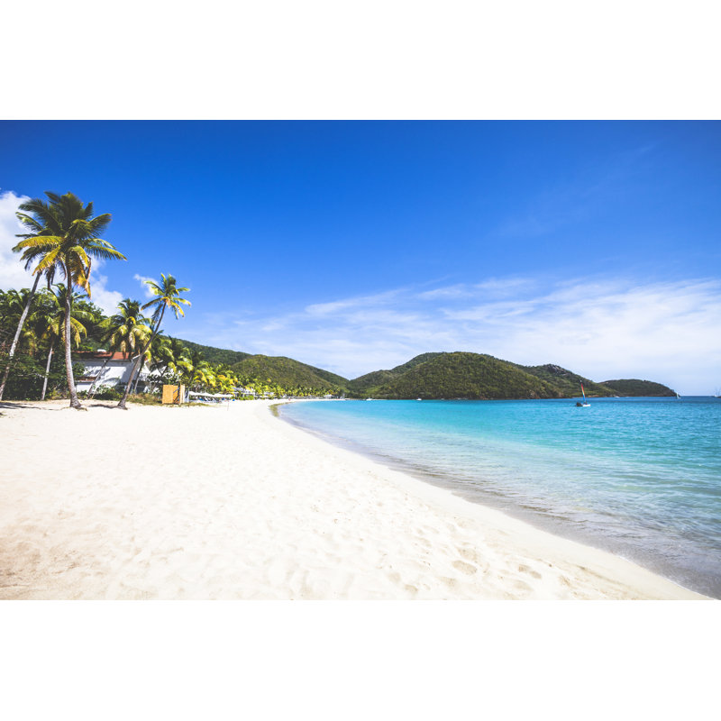 Caribbean Beach. Carlisle Bay, Antigua & Barbuda. by Peeterv - No Frame Art Prints on Canvas, 30cm H x 46cm W