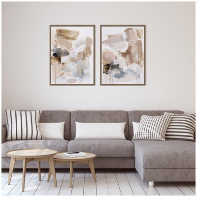 Earth Form No. 1 & No. 2 2 Piece Framed Canvas Wall Art Set by Amy Lighthall