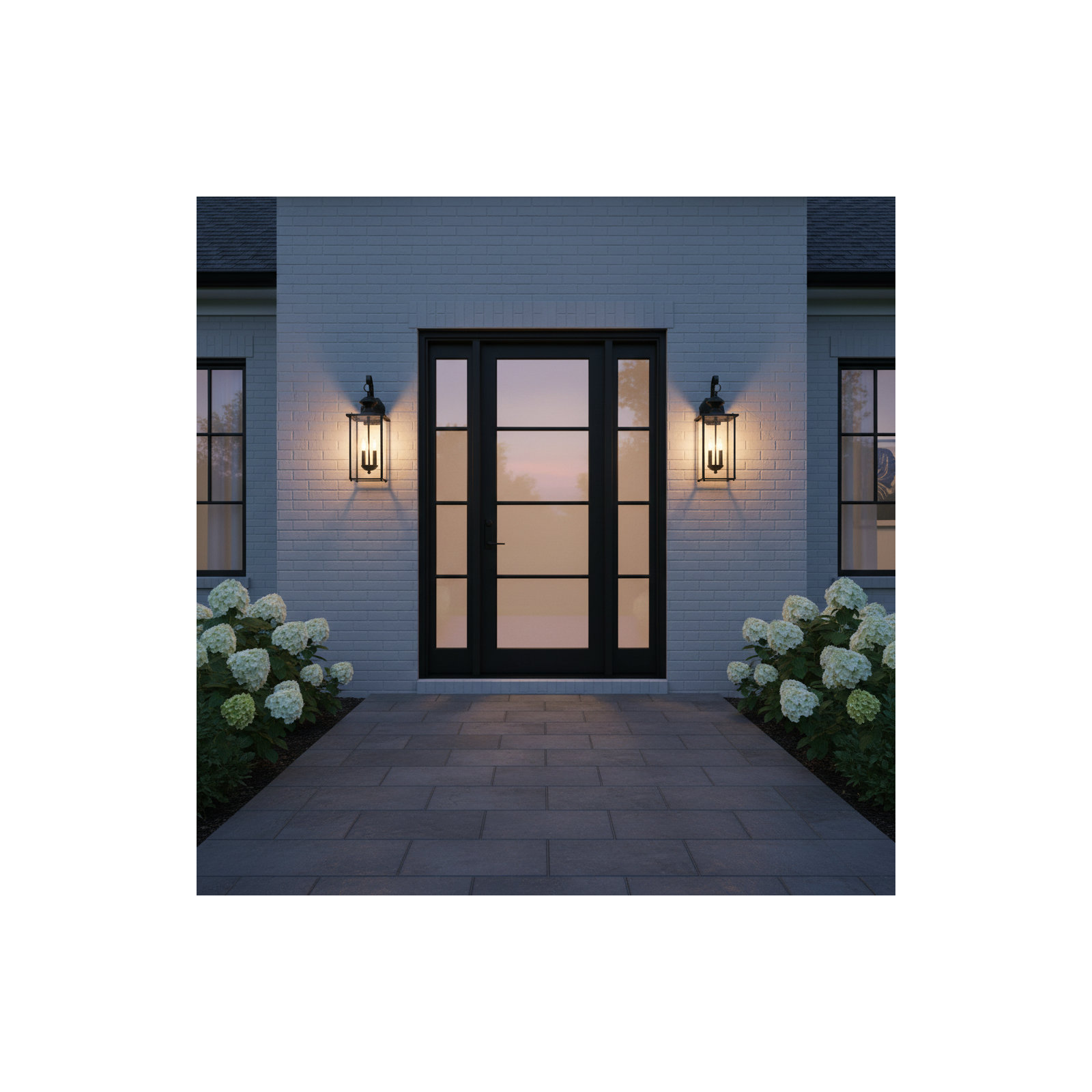 Tiernan 2 Light Outdoor Wall Light, Black, No