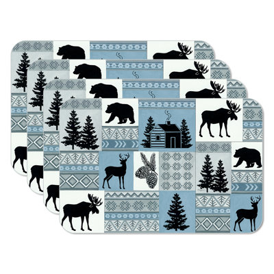 Cabin in the Woods 4-Pack Reversible Easy Care Placemats