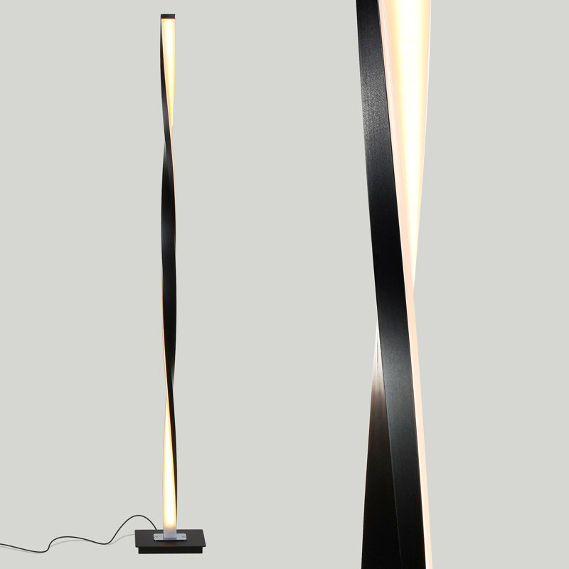 Helix 48" LED Modern Floor Lamp with 3-Way Dimness, Black
