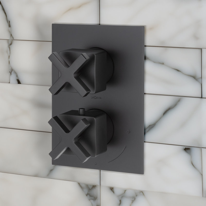 Eleganza 2-Way Diverter Thermostatic Valve, Matte Black