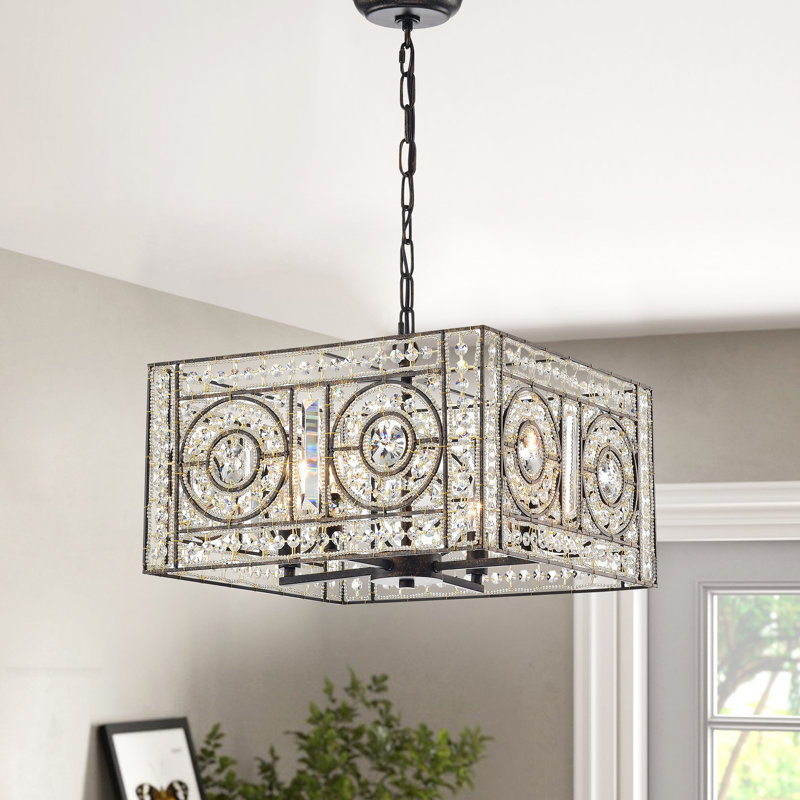 Lustre rectangulaire à 4 lumières DEL Seddon