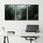Misty Forest Landscape Deep Green Moody Nature Hazy Pictures - Framed Canvas 3 Piece Print Wall Art