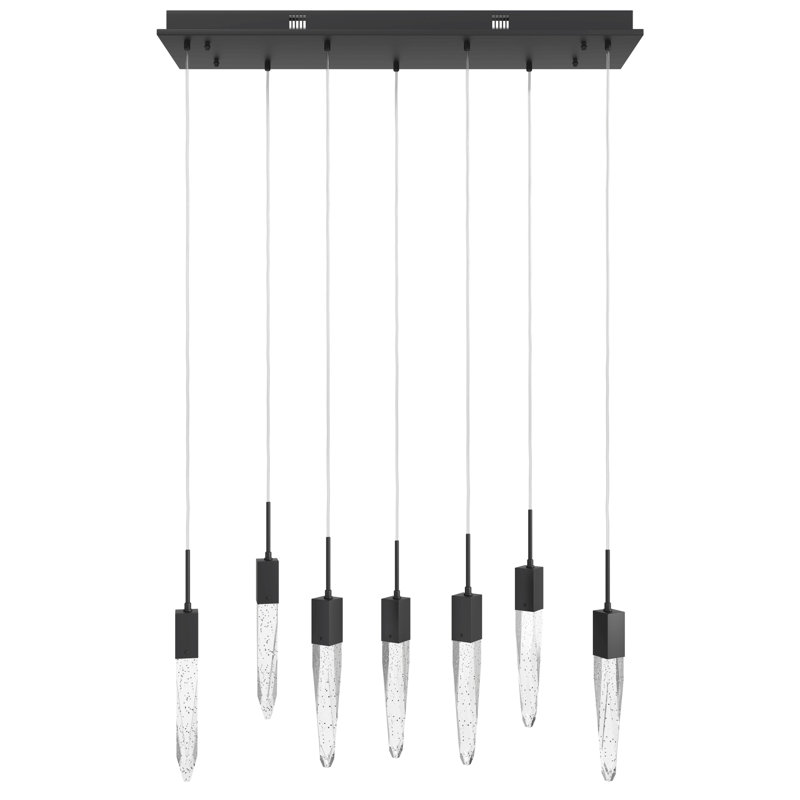 Aspen 7 - Light Pendant, Black, Hand-Carved