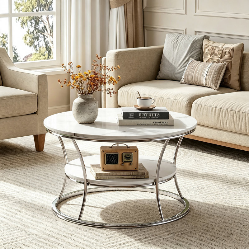 2-Tier Coffee Table for Living Room