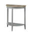 Console gris et chêne - style demi-lune avec tablette de rangement au look élégant