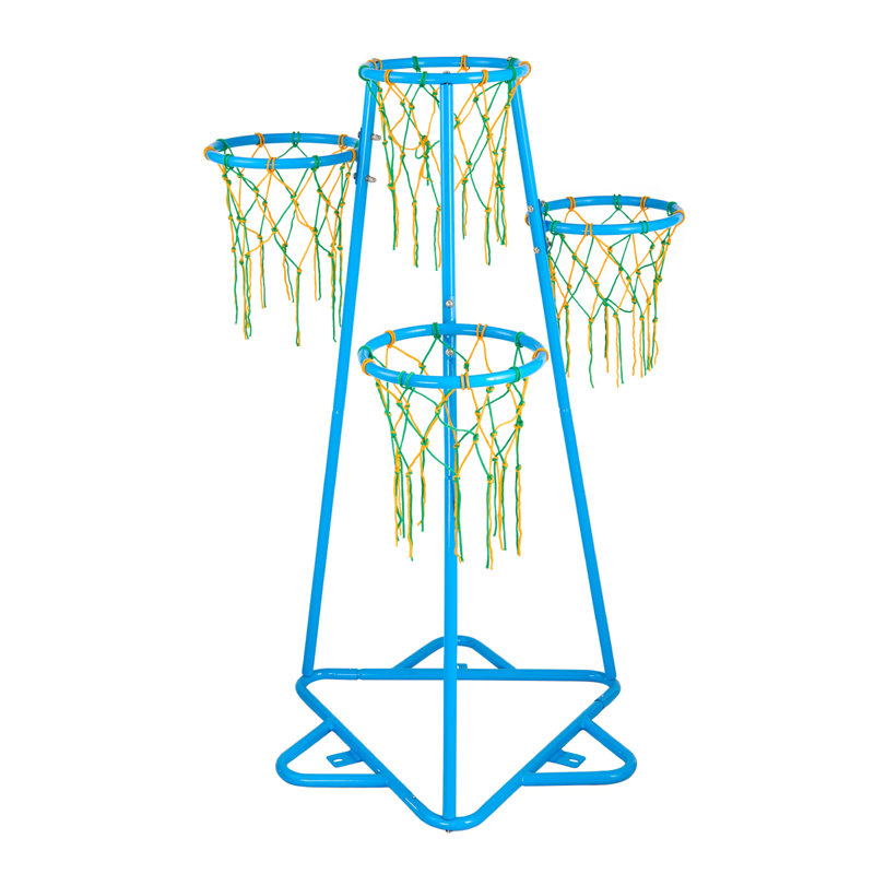 Support de basketball portatif pour enfants à 4 anneaux avec hauteurs réglables