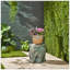 Tabouret de jardin éléphant, patine cuivre