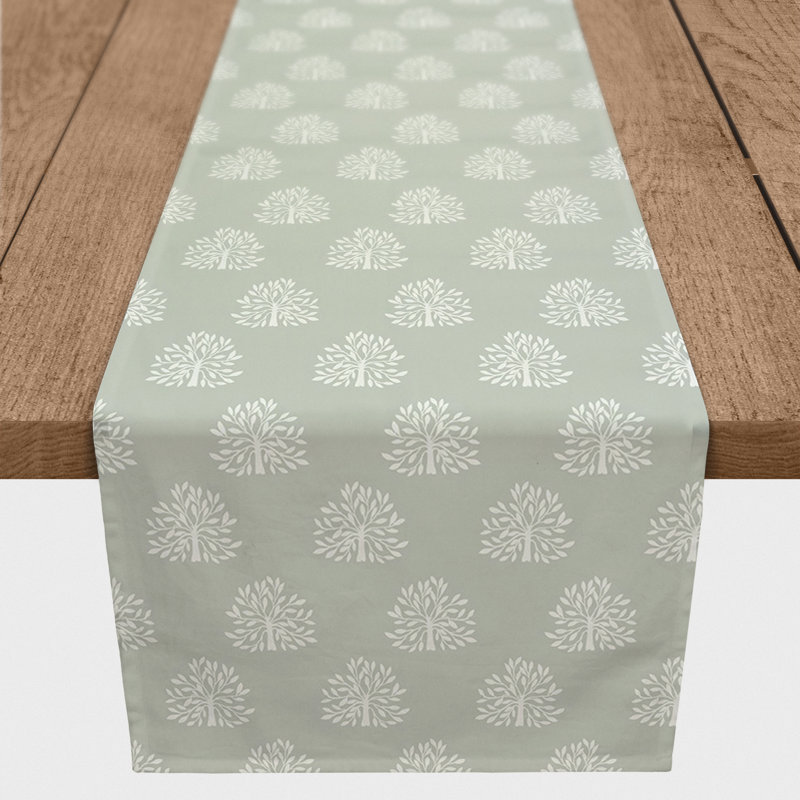 Rectangular Floral Table Runner, 72" x 16", Sage