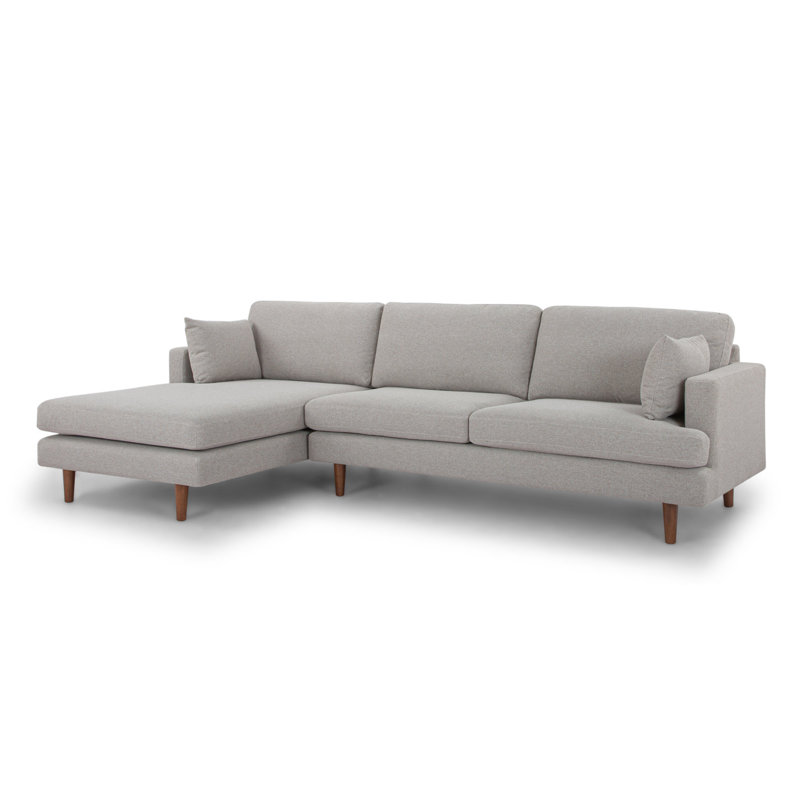 Laguna Upholstered Chaise L-Sectional, Left Hand Facing, Mushroom Performance Basketweave