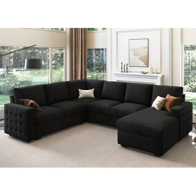 U-shaped Sectional Reversible Storage Sectional Sofa