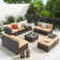 Bateman Wicker 6 - Person Modular Patio Conversation Sets with Cushions