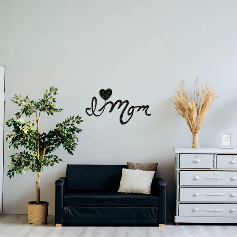 I Love Mom Wall Décor, 16" H x 9" W x 0.06" D