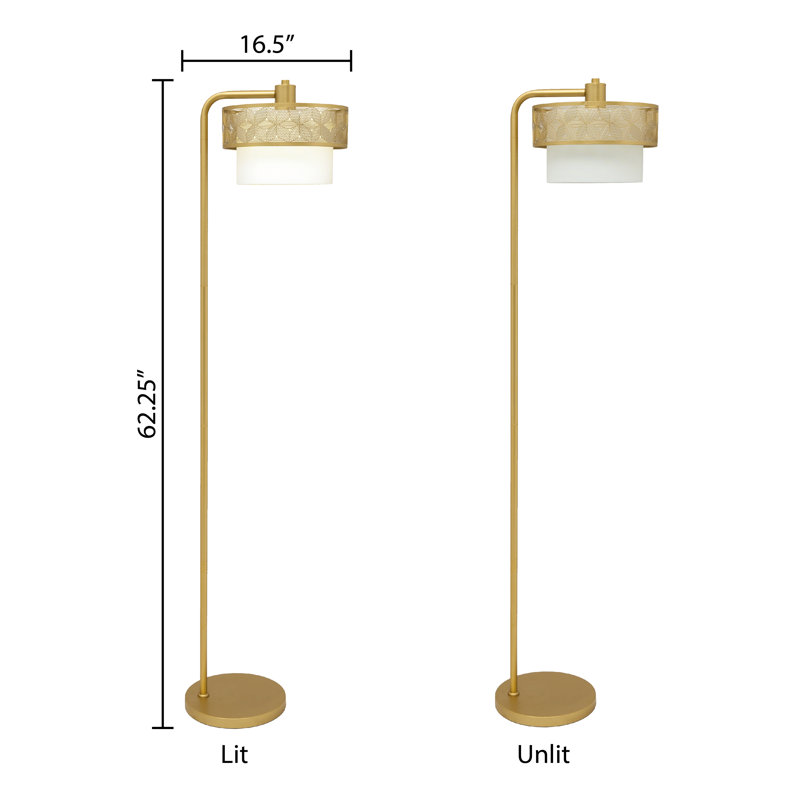 Palen 62.25" H Metal Arched Floor Lamp with Foot Switch