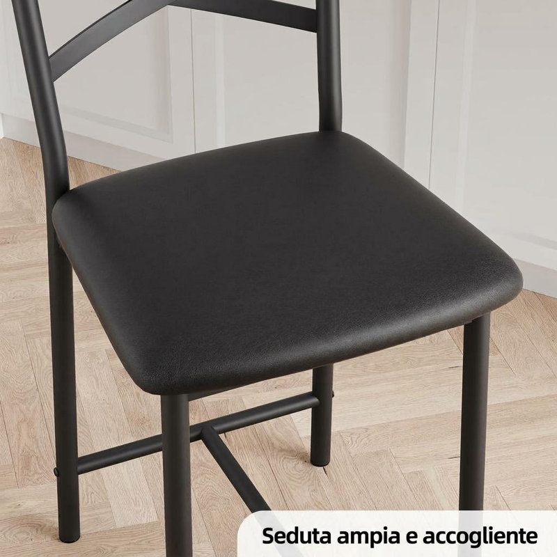 Ensemble de 2 tabourets de bar à hauteur de comptoir, chaises de bar rembourrées avec coussin épais, structure dorée, noir, 2
