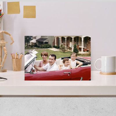 FAMILY IN RED CONVERTIBLE by H. Armstrong Roberts - Wrapped Canvas Print