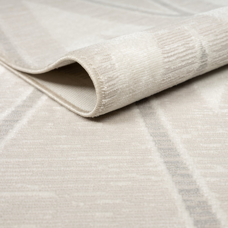 Abani Rugs Ardencroft REG510A Beige Cream Grey Geometric Triangle Area Rug, Rectangle 7'9" x 10'2"