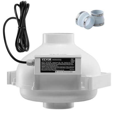 Ventilateur à conduit en ligne 4 po à 4,5 po pour ventilateur d'atténuation de radon étanche de 260 pi³ / min