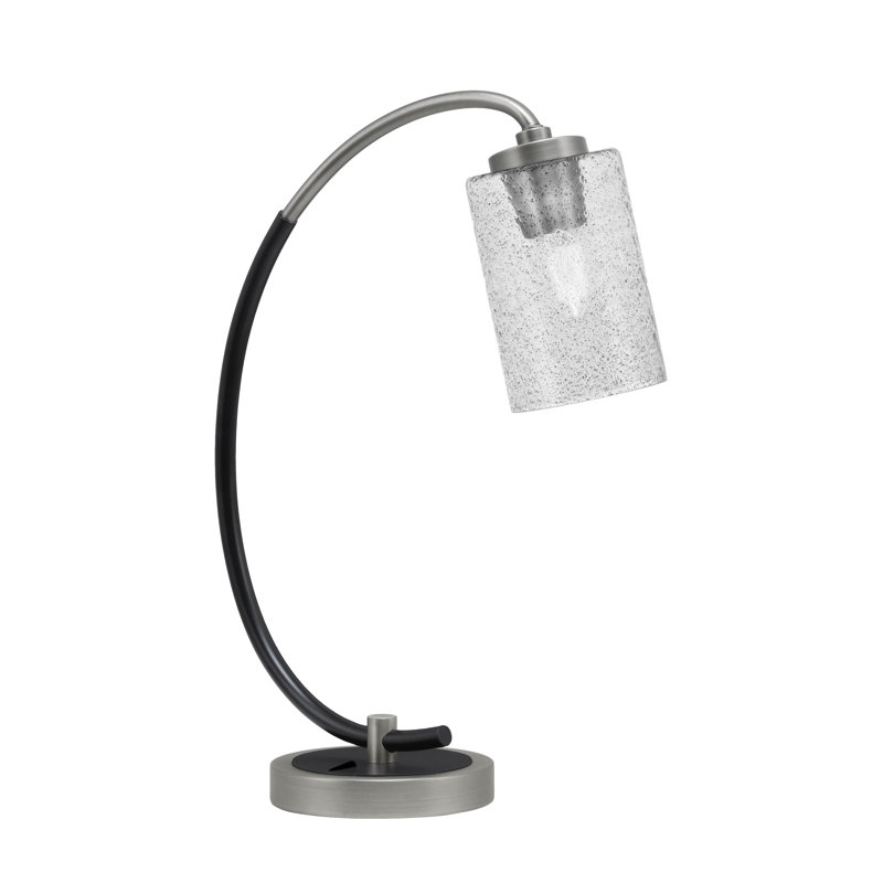 Lampe de bureau en acier inoxydable Guile, Graphite / noir mat, Noir / transparent