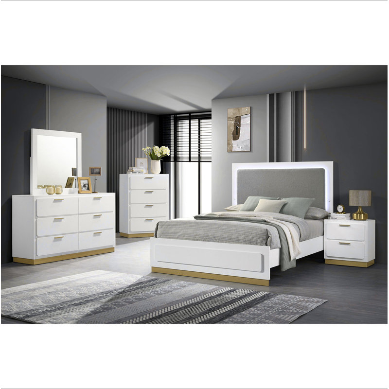 Commode 4 tiroirs Sophia, Blanc