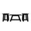 3-Piece Modern Coffee and End Table Set with Open Shelves –  Black-1696244135