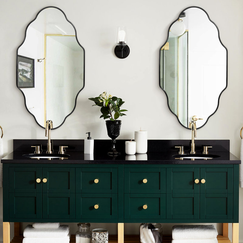 Marietherese Wall Mirror, Black, 36" x 20"