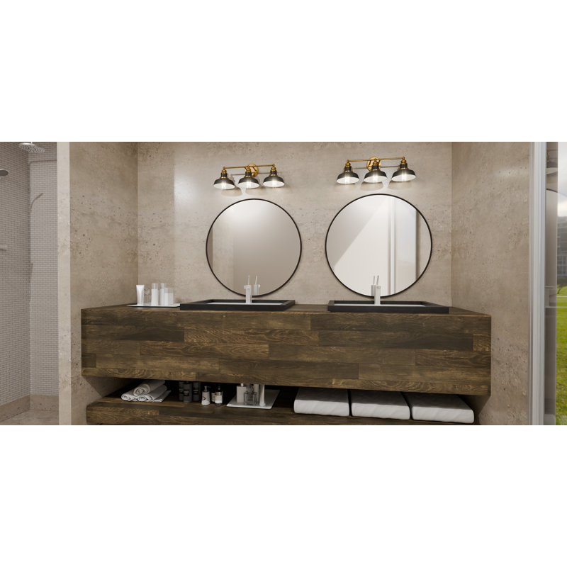 Kiarn 3-Light Aged Brass Bath Light