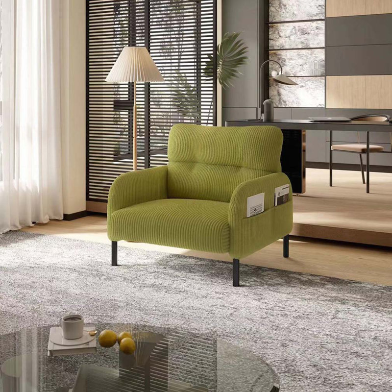 Fauteuil d'appoint en velours côtelé, Vert olive