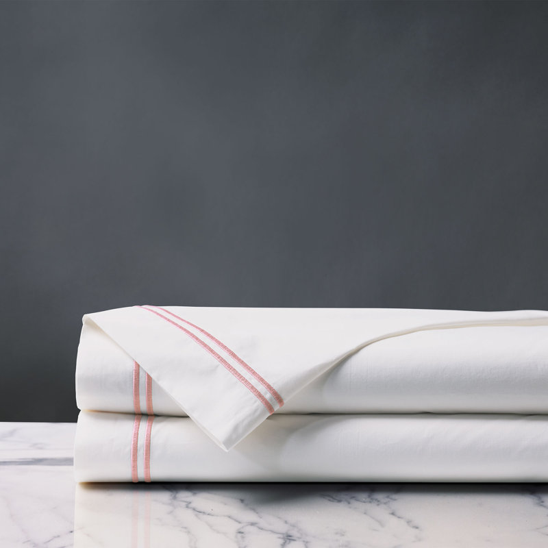 Enzo 100% Cotton Percale Flat Sheet, Twin Flat Sheet, Bloom