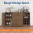 63 Inch Farmhouse Sideboard Buffet with Drawer  Adjustable Shelves,Kitchen Island with Door-Back Rack for Snacks,Coffee Bar Buffet  with Wine Racks Storage for Kitchen Entryway Rustic Walnut-636630484