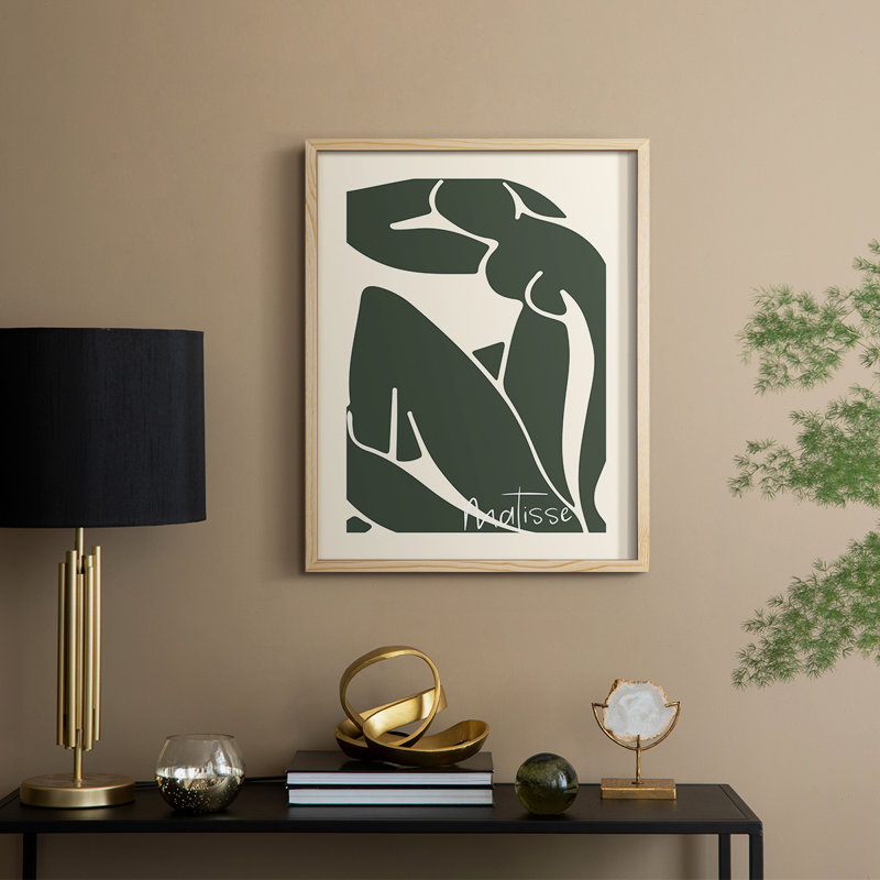 Matisse CECVII, reproduction d'art encadrée - bois massif, Naturel, H 11 po x l 9 po