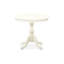 L'ensemble de table de salle à manger 3 pièces en bois comprend 1 table de salle à manger à piédestal ronde et 2 chaises de salle à manger en lin brun clair avec dossier haut - finition acajou-1104332299-1104332298