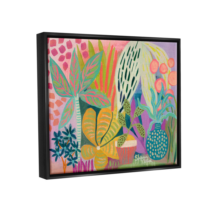 «Red Barrel Studio® Modern Plants Abstract Shapes», art encadré sur toile flottante par Suzanne Allard