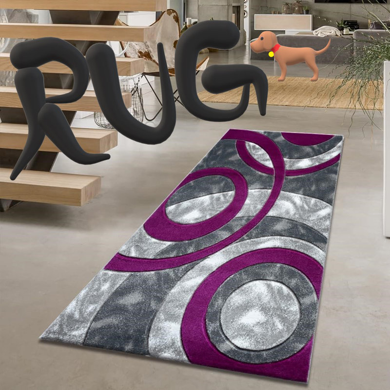 Geometric Area Rug, Rectangle 200 x 290 cm