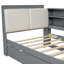 Lit plateforme en bois avec lit gigogne, tablettes et tête de lit avec rangement-865879673-865879668