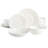 Gibson Elite Embossed Bone China Double Bowl Dinnerware Set, 16 Piece, White