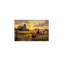 «Brown Rustic Farm Barn Cows Sunset Sunset Landscape», art mural en bois massif, décoration de maison de campagne rétro, 16 po x 24 po